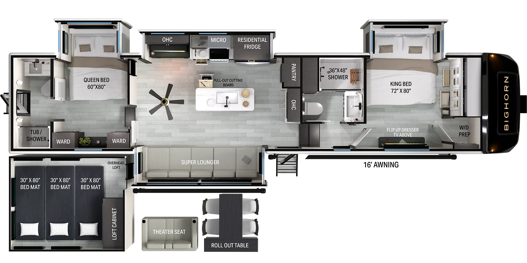 Heartland Bighorn 40DB floor plan