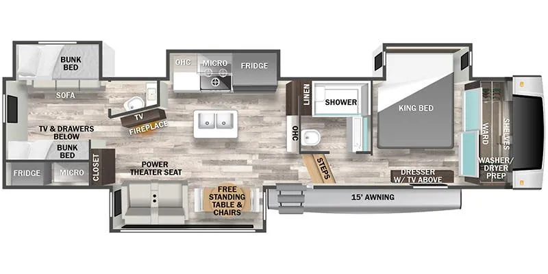 Forest River Cedar Creek Experience 3325BH floor plan