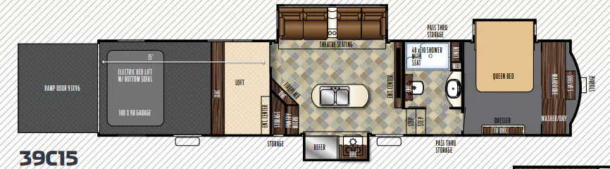 Forest River Vengeance Touring Edition 39C15 floor plan