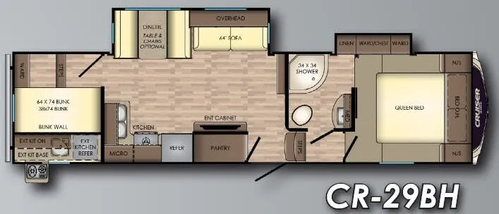 CrossRoads Cruiser Aire 29BH floor plan