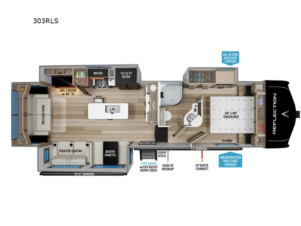 2026 Grand Design Reflection 303RLS - Floor plan