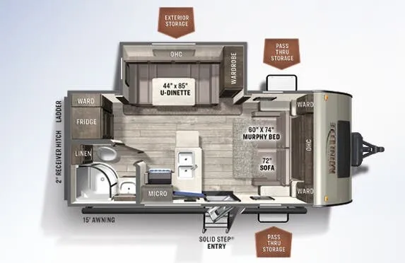2021 Forest River Rockwood Mini Lite 2104S - Floor plan
