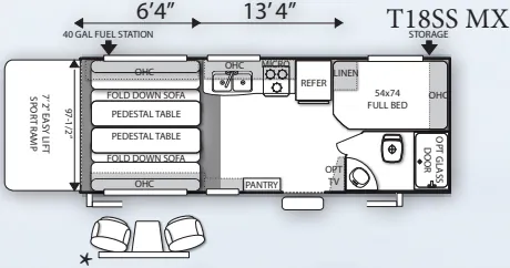 Forest River Shockwave T18SS floor plan