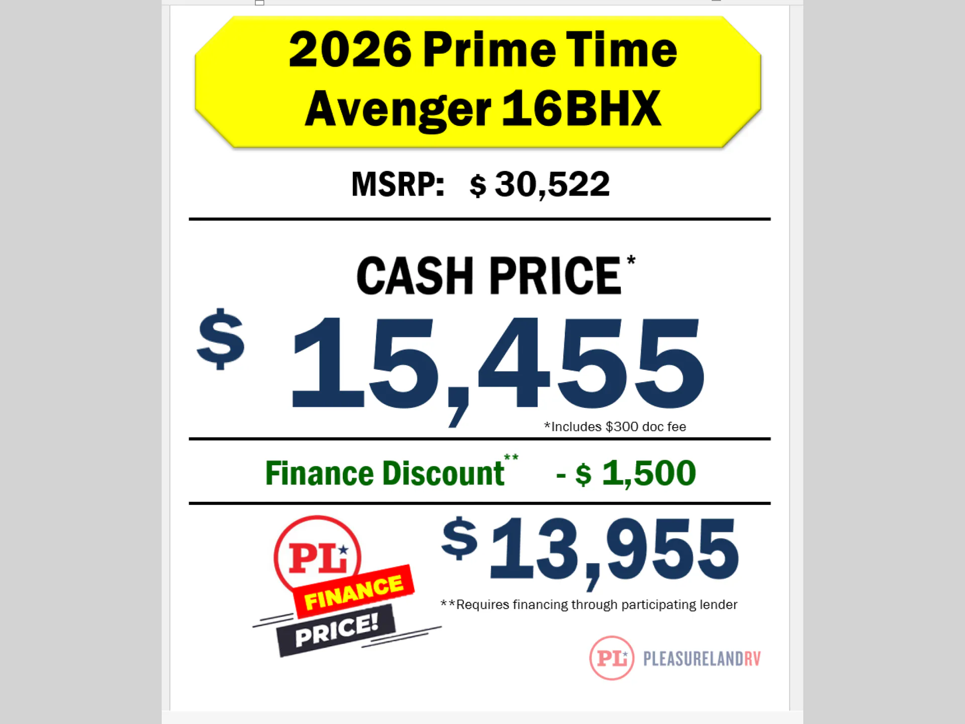 2026 Prime Time Avenger LT 16BHX - Photo 3