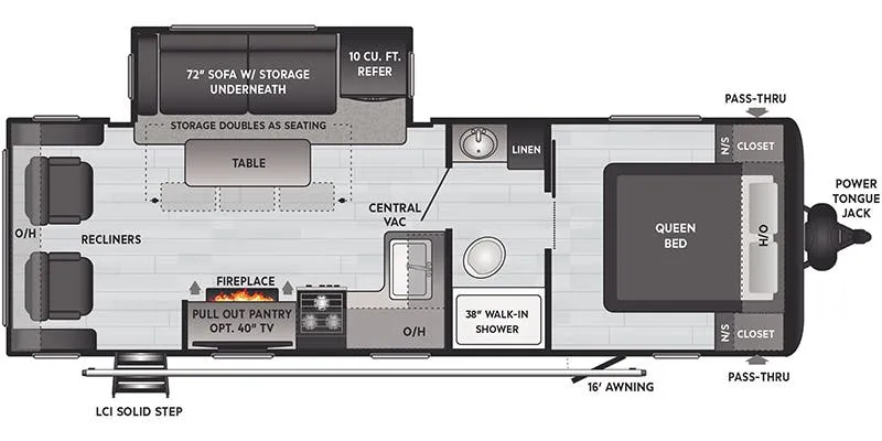 2021 Keystone Hideout 253RL - Floor plan