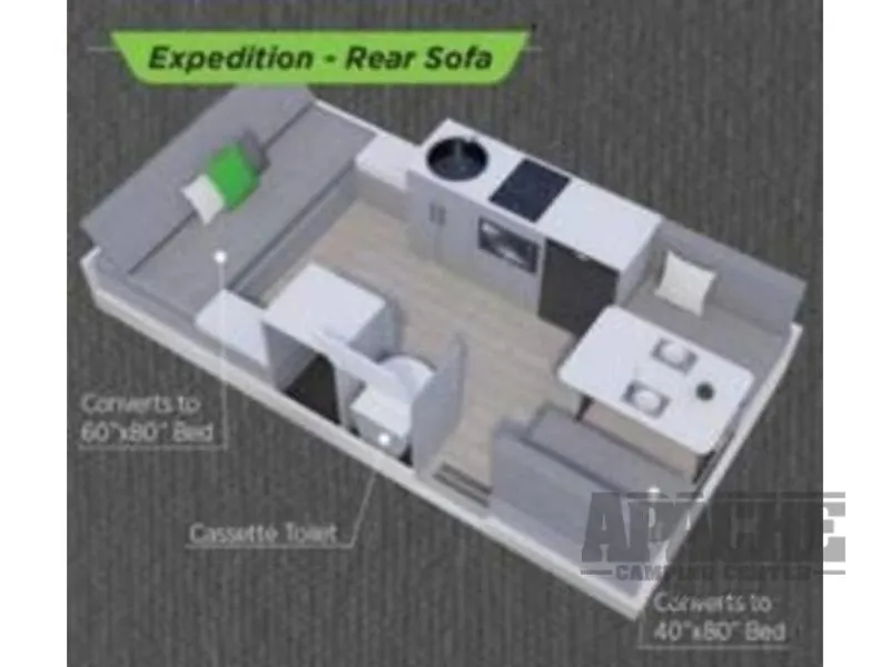 2026 Aliner Expedition Rear Sofa - Photo 3