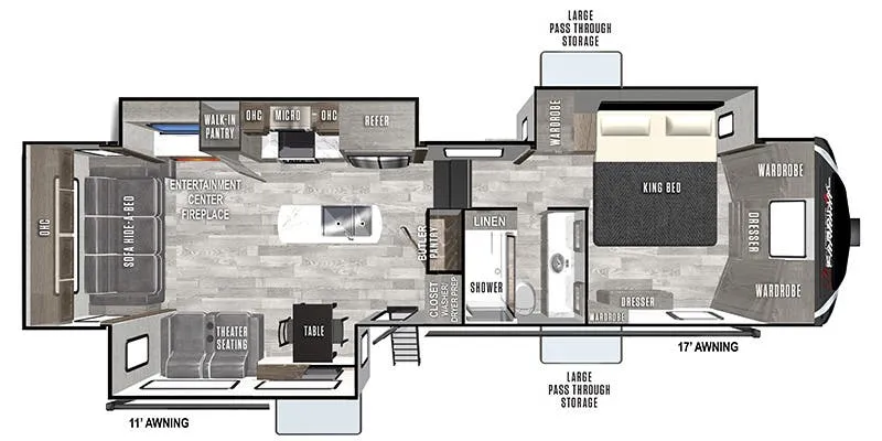 2022 Forest River Cardinal Luxury 380RLX floor plan