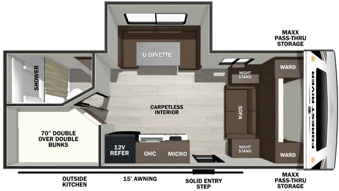 Forest River Wildcat ONE 181DBEDS floor plan