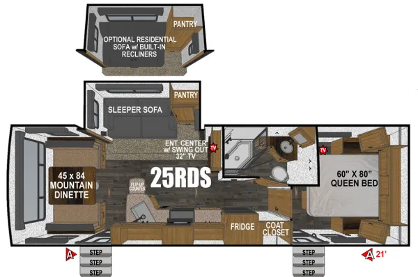 2026 Outdoors RV Timber Ridge Mountain Series 25RDS - Floor plan