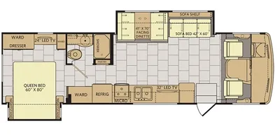 2017 Fleetwood Flair 31A Class A Motorhome - Floor plan