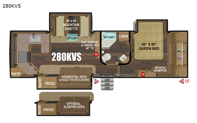 2022 Outdoors RV Blackstone Titanium Series 280KVS — Floor plan