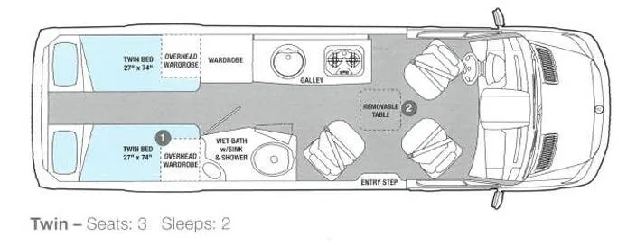 Airstream Interstate TWIN floor plan