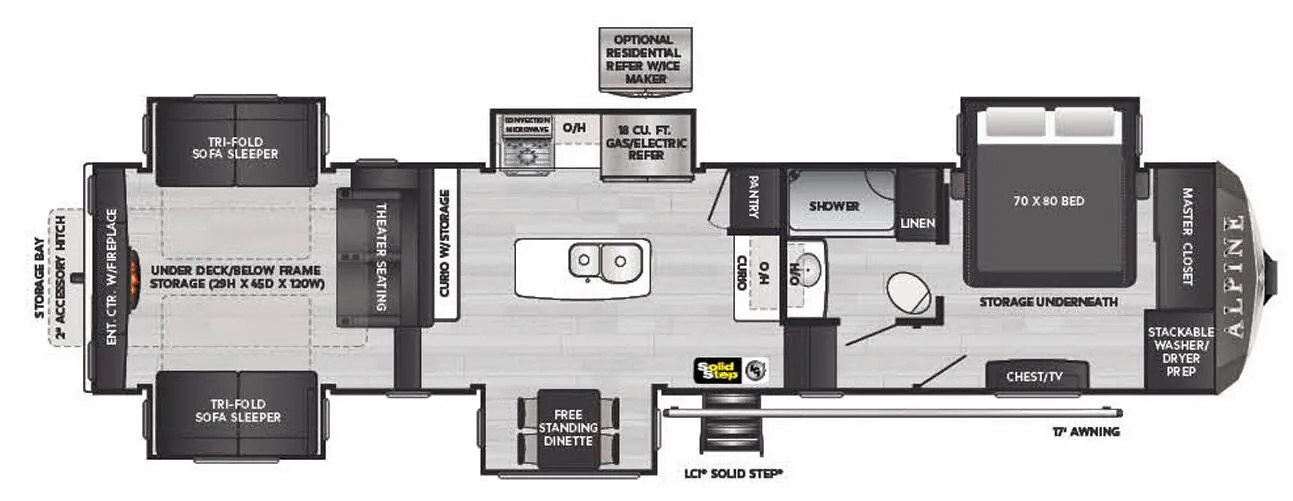 Keystone Alpine 3850RD floor plan