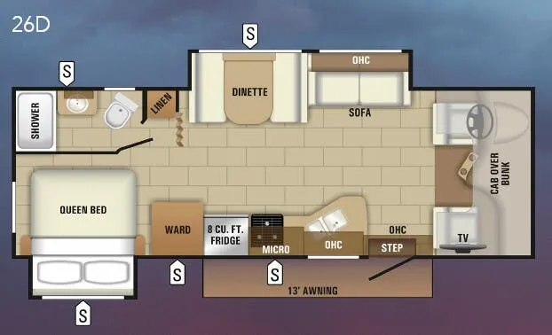 Entegra Coach Odyssey 26D floor plan