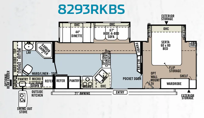 Forest River Rockwood Signature Ultra Lite 8293RKBS floor plan