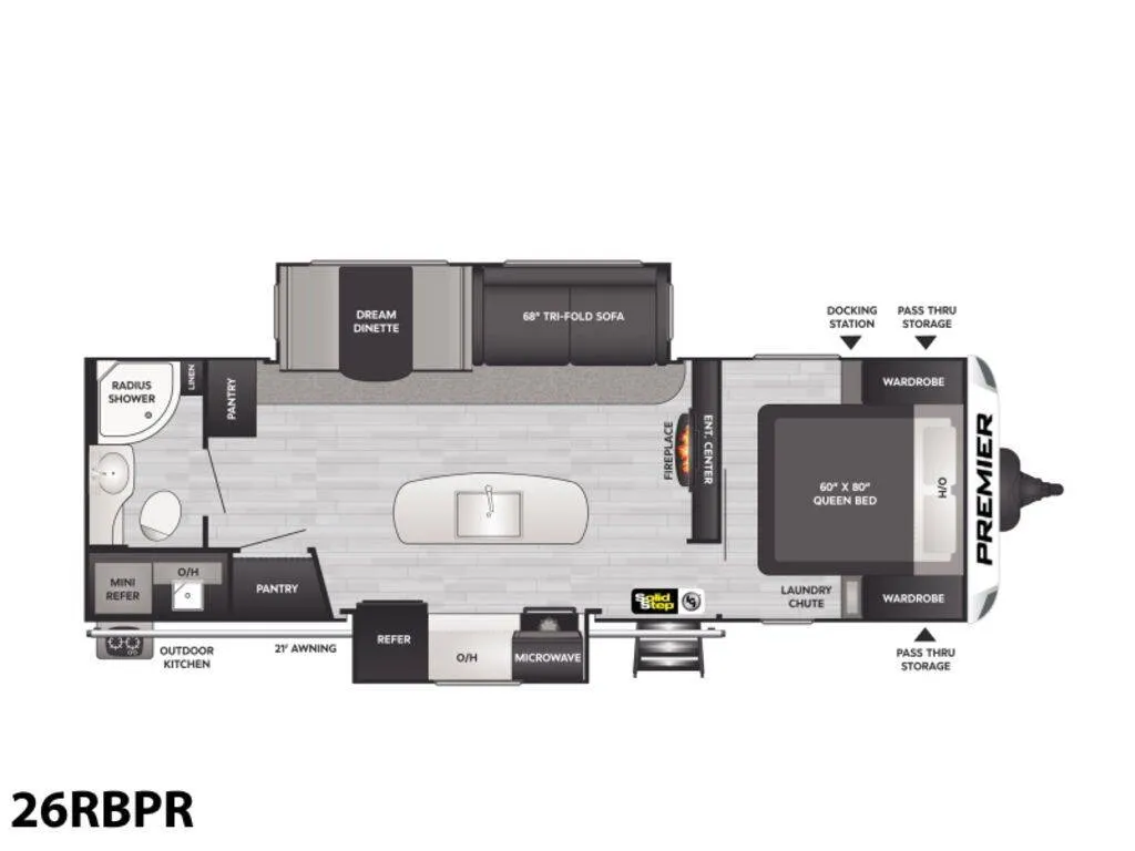 2023 Keystone Premier 26RBPR floor plan