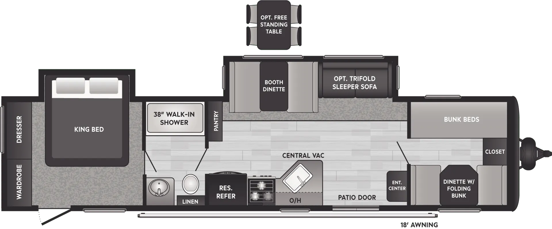 Keystone Hideout 38BHDS floor plan