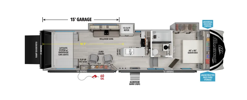 2026 Grand Design Momentum G-Class 325G floor plan