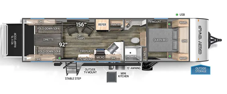 Forest River Cherokee Grey Wolf 24RRT floor plan