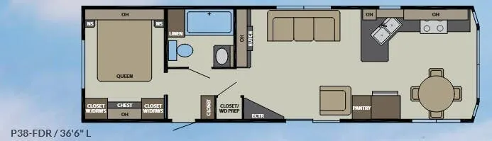 Canterbury RV Parkvue P38-FDR floor plan