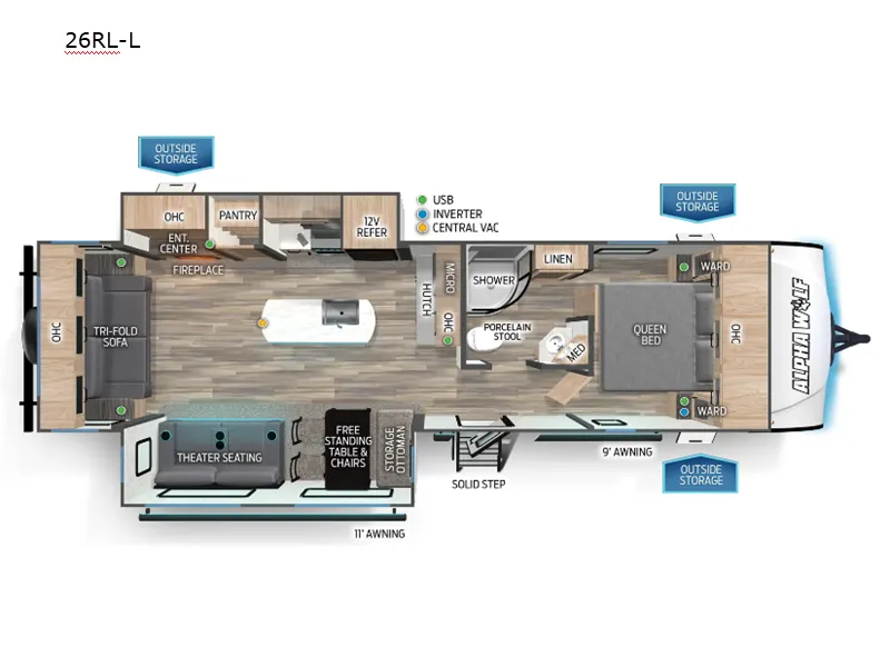 Forest River Cherokee Alpha Wolf 26RL floor plan