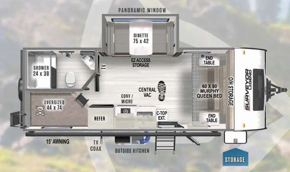 Forest River Surveyor Legend 19MDBLE floor plan