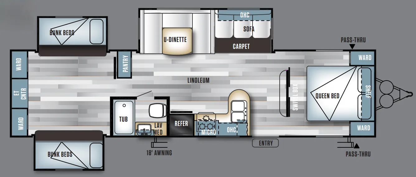 Forest River Salem 31QBTS floor plan
