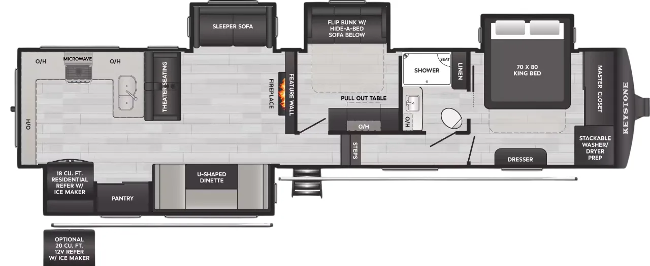 2025 Keystone Alpine Avalanche Edition 379MB - Floor plan
