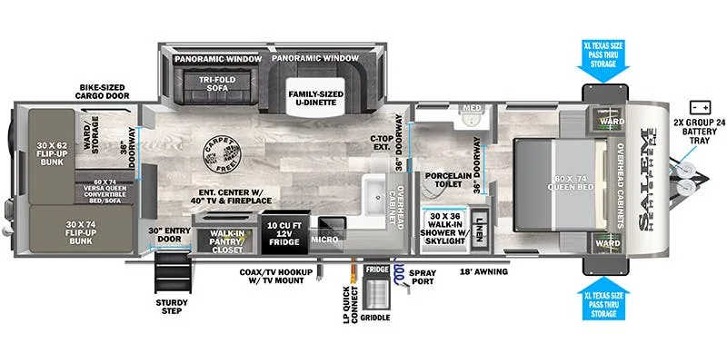 Forest River Salem Hemisphere Hyper-Lyte 29XBHL floor plan