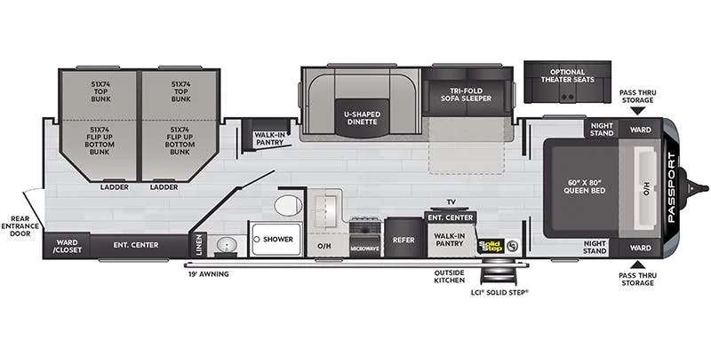 Keystone Passport Grand Touring 3401QD GT floor plan