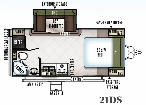 Forest River Flagstaff Micro Lite 21DS floor plan