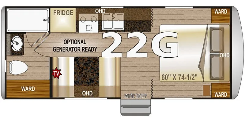 Northwood Arctic Fox North Fork 22G floor plan