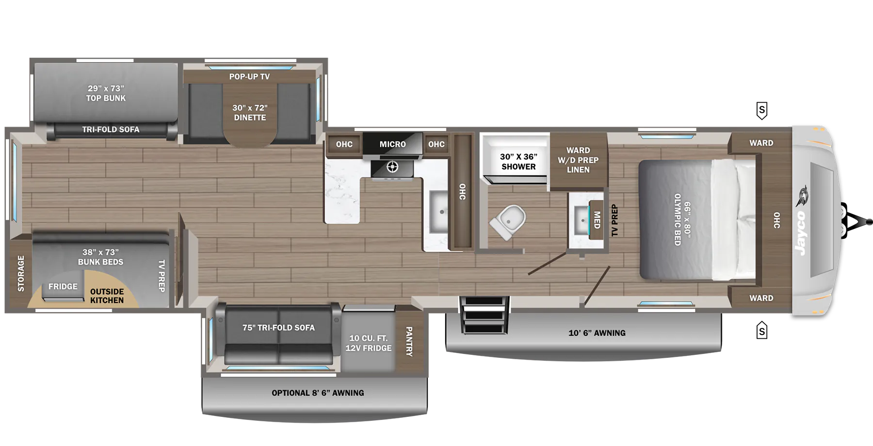 Jayco Eagle Travel Trailers 325BROK floor plan