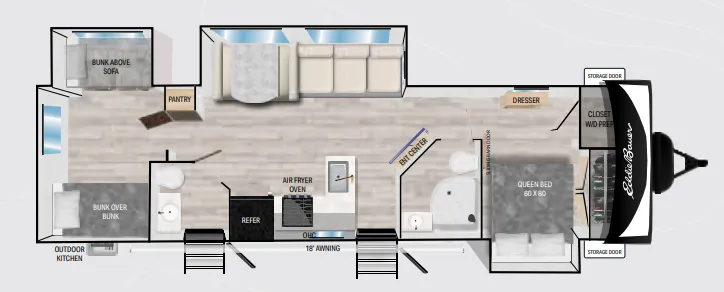 2024 Heartland Eddie Bauer 34BHS - Floor plan