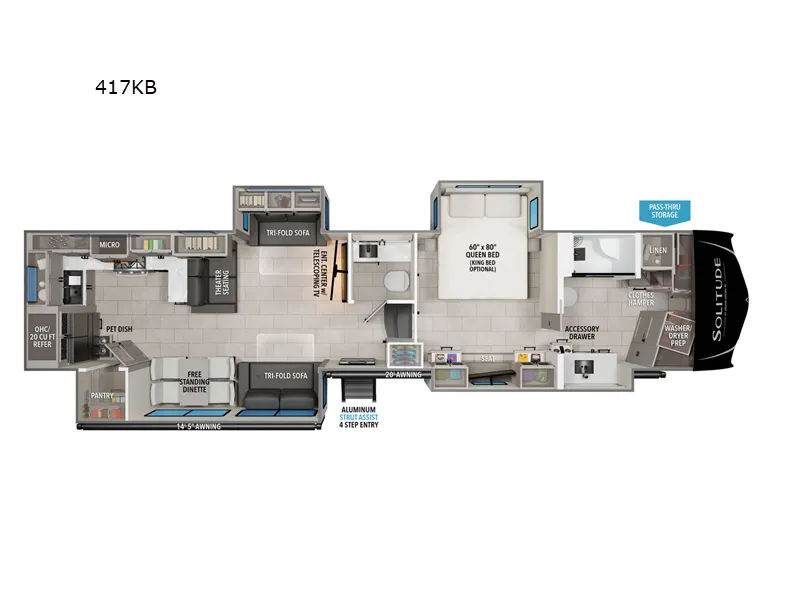 2026 Grand Design Solitude 417KB - Floor plan