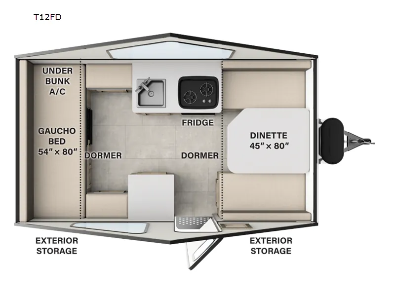 2026 Forest River Flagstaff Hardside T12FD - Floor plan