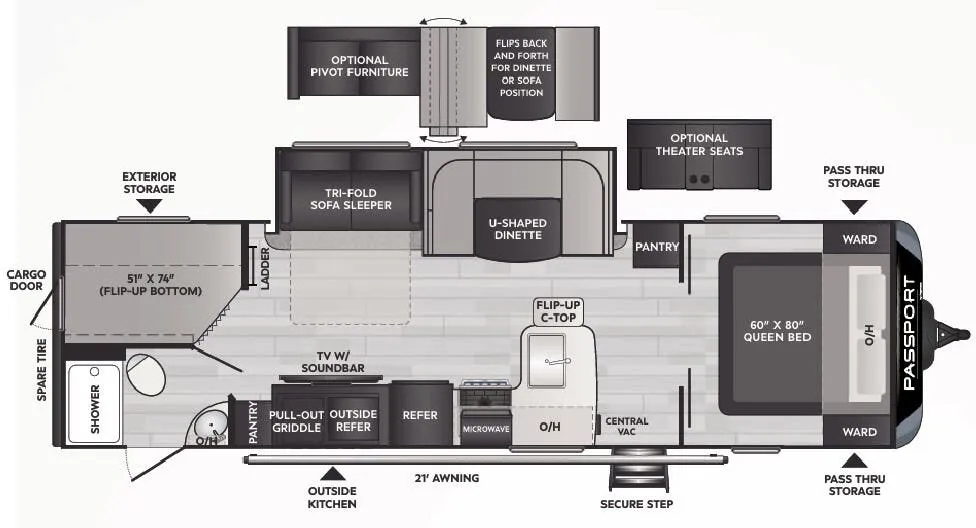 Keystone Passport 2951BHWE floor plan