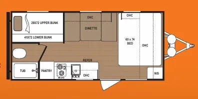 Dutchmen Aspen Trail Mini 1700BH floor plan
