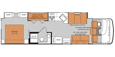 2015 Thor Motor Coach Hurricane 34J floor plan