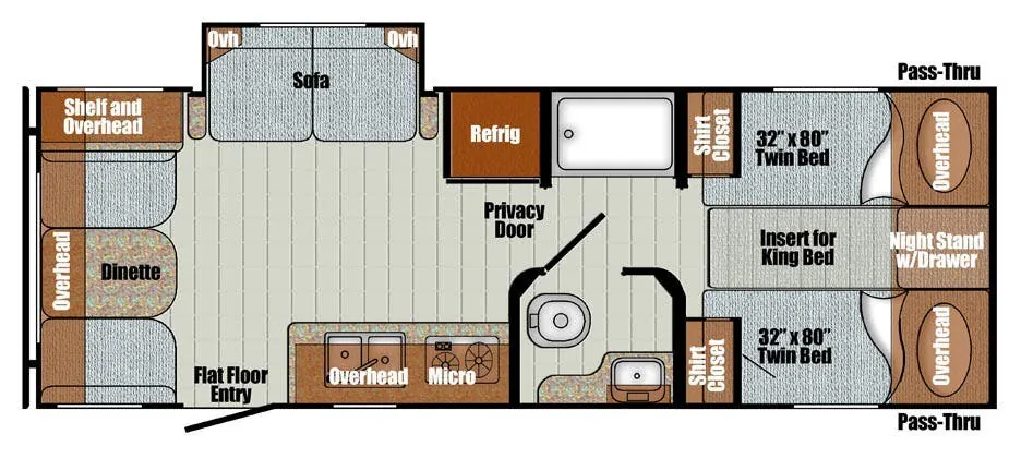 Gulf Stream Vintage Cruiser 23TWS floor plan