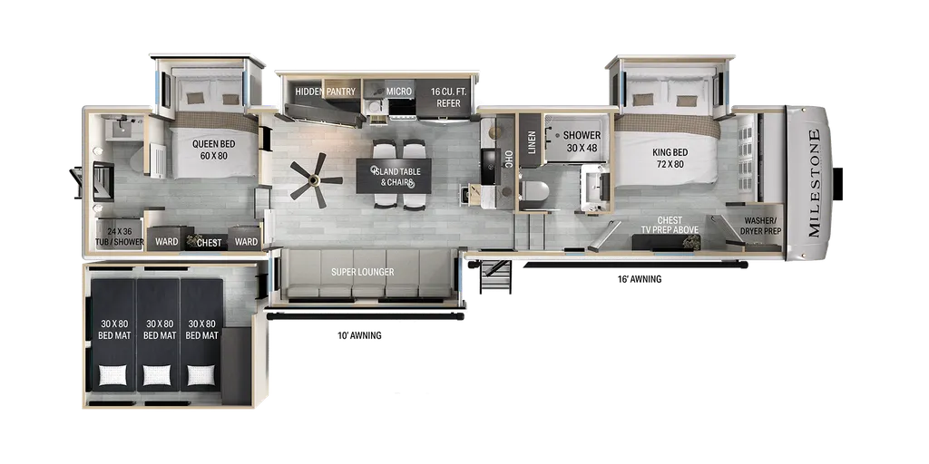2026 Heartland Milestone 39TB floor plan