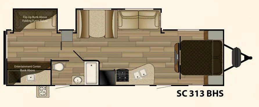 Cruiser RV Shadow Cruiser 313BHS floor plan