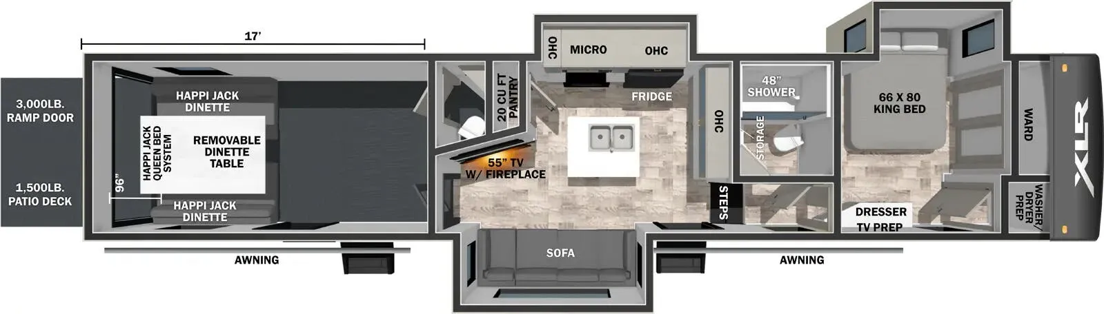 Forest River XLR Nitro 40G17 floor plan