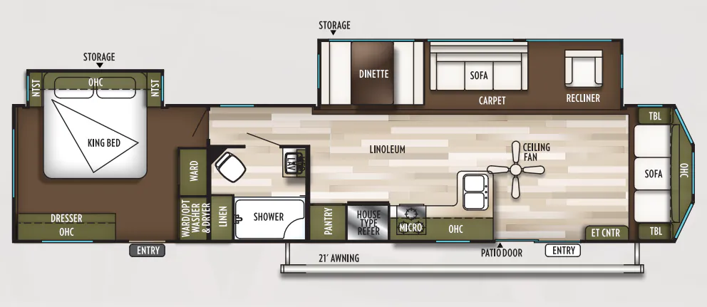 Forest River Wildwood DLX 40FDEN floor plan