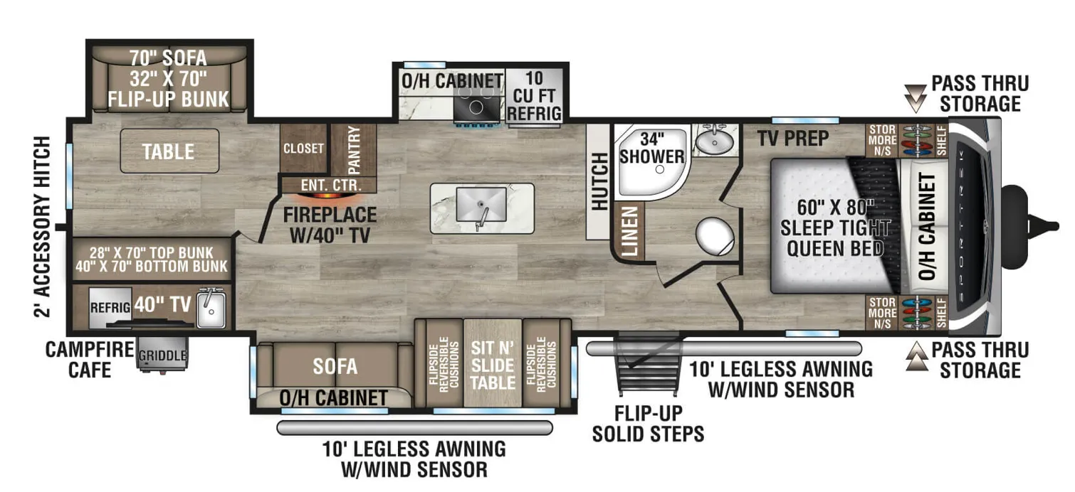 2026 VENTURE RV SPORTTREK 327VIK - Floor plan