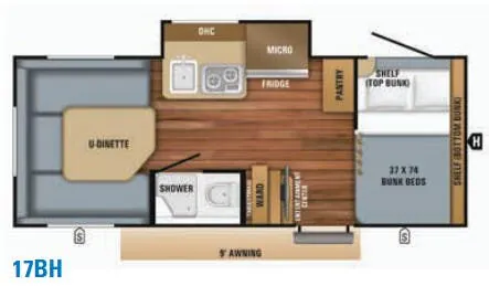 Jayco Hummingbird 17BH floor plan