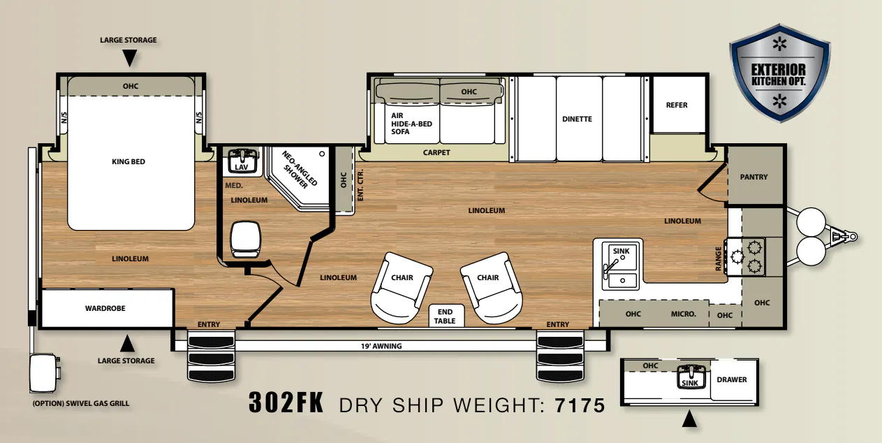 Forest River Salem Hemisphere Lite 302FK floor plan
