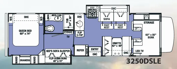 Forest River Sunseeker LE 3250DSLE floor plan