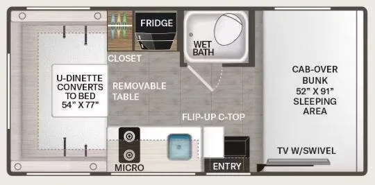 2026 Thor Motor Coach Chateau 19Z - Floor plan