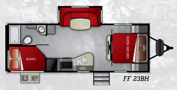 Cruiser RV Fun Finder 23 BH floor plan